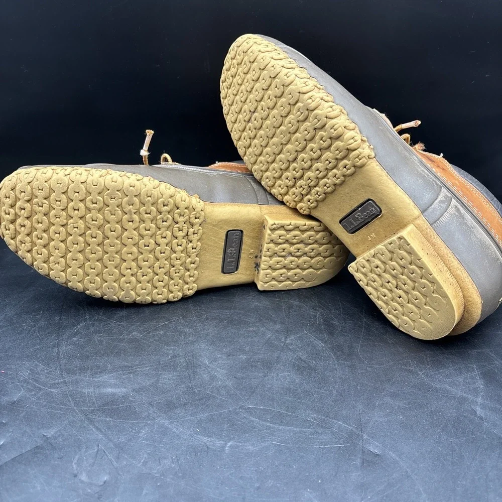 LL Bean Classic Duck Boot Low Top Men 12 M USA Made Maine Jim Wilbur Chain Sole